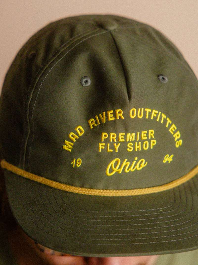 Mad River Outfitters Premier Pinch Front Nylon Hat- loden/gold