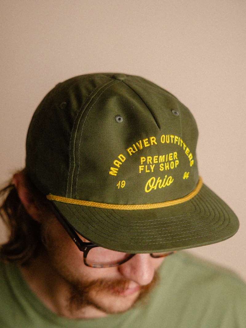 Mad River Outfitters Premier Pinch Front Nylon Hat- loden/gold