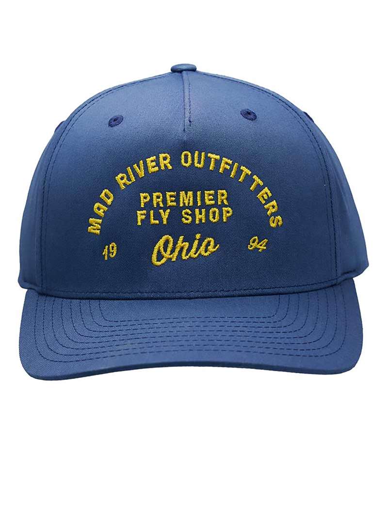 The Mad River Outfitters Pinch Front Hat features the new for 2026 "MRO Premier" Logo.
