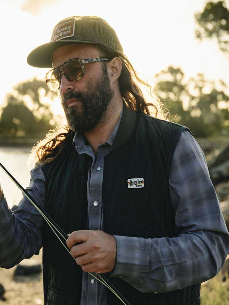 Howler Brothers H Bar Tech Longsleeve in Kent Plaid: Tradewinds