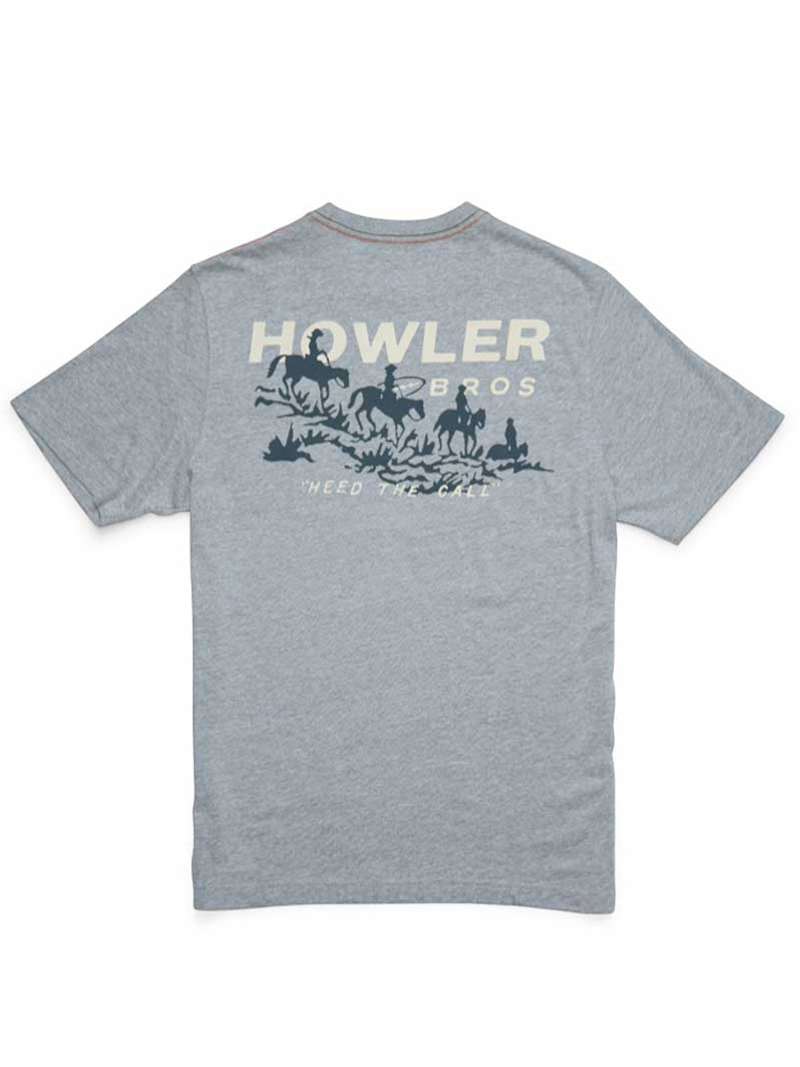 Howler Brothers Posse Return Pocket T-Shirt- Gray Heather