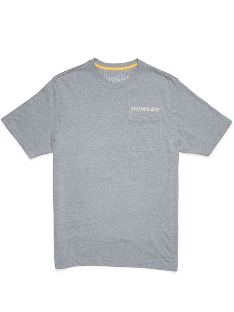 Howler Brothers Posse Return Pocket T-Shirt- Gray Heather