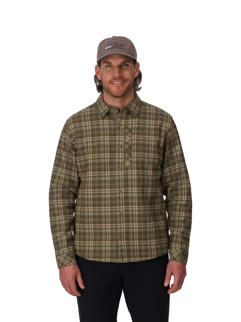 Simms Coldweather Shacket- Schooner Plaid: Loden
