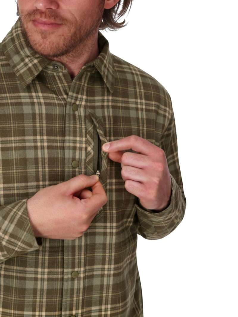 Simms Coldweather Shacket- Schooner Plaid: Loden