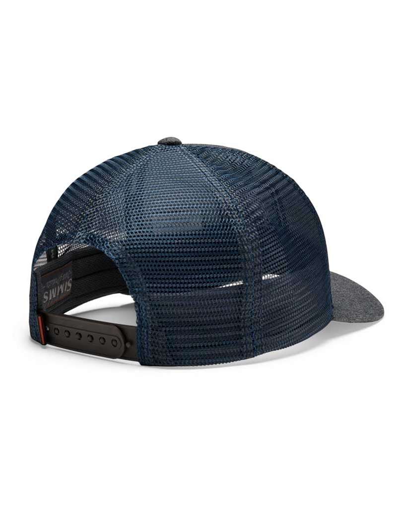 Simms Double Haul Trout Icon Trucker Hat- tahitian pearl heather