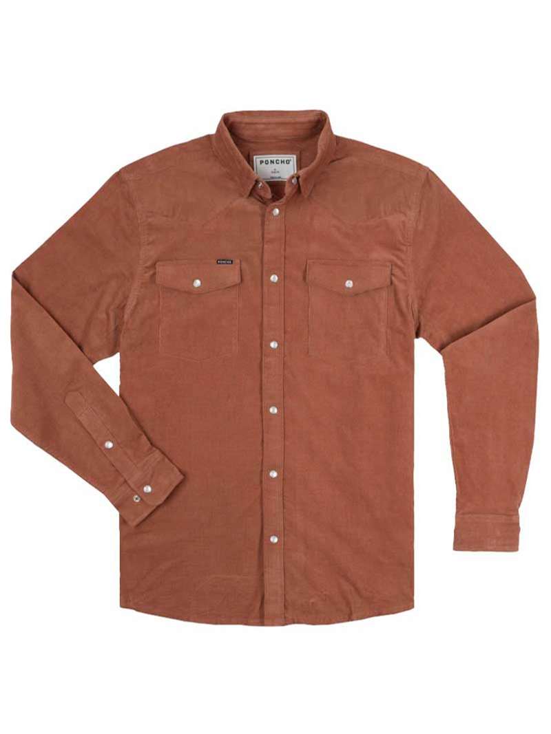 Poncho Corduroy Shirt- The Red Bud