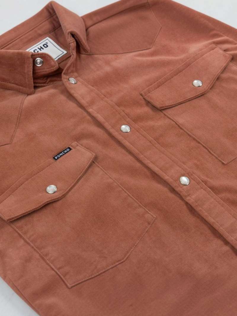 Poncho Corduroy Shirt- The Red Bud