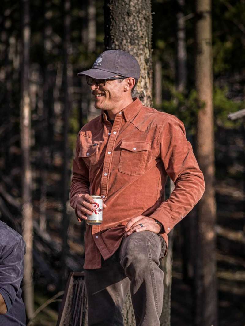 Poncho Corduroy Shirt- The Red Bud