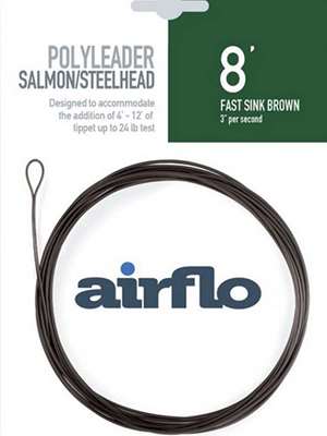 Airflo Salmon/Steelhead 8' Polyleader- Fast Sink Specialty Fly Fishing Leaders - Furled, Wire Etc.