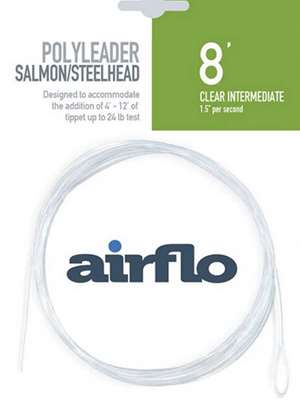 Airflo Salmon/Steelhead 8' Polyleader- Intermediate Specialty Fly Fishing Leaders - Furled, Wire Etc.