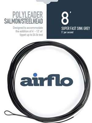 Airflo Salmon/Steelhead 8' Polyleader- Super Fast Sink Specialty Fly Fishing Leaders - Furled, Wire Etc.