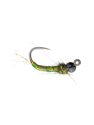 B Smo's Jigged Caddis Larva in Olive and Green at Mad River Outfitters caddisflies fly fishing