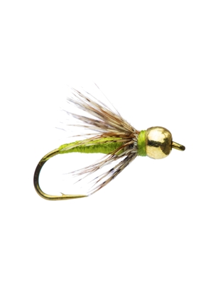 1 DOZEN  BEAD HEAD CLEAR GREEN AND GOLD NYMPHS FOR FLY FISHING-BH 90 