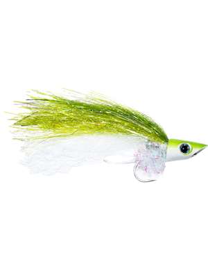 Pole Dancer Fly by Charlie Bisharat- olive and white size 2 Largemouth Bass Flies - Surface  and  Divers