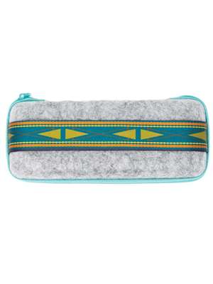Chums Upcycled Felt Case in Gray/Aqua fly fishing sun and bug stuff