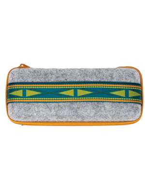 Chums Upcycled Felt Case in Gray/Orange fly fishing sun and bug stuff