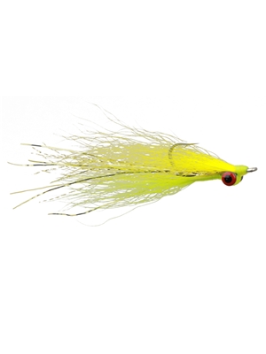 Clouser Minnow yellow chartreuse flies for saltwater, pike and stripers