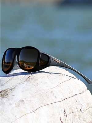 Cocoons Large with Black Frames and Amber Lens at Mad River Outfitters Cocoons Eyewear at Mad River Outfitters