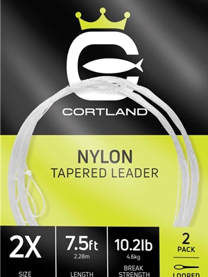 Cortland 7 1/2' Nylon Tapered Freshwater Leaders Standard Fly Fishing Leaders - Trout  and  Bass