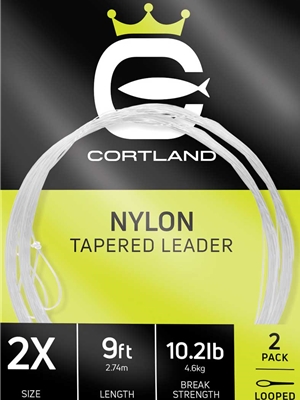 Cortland 9' Nylon Tapered Freshwater Leaders Standard Fly Fishing Leaders - Trout  and  Bass