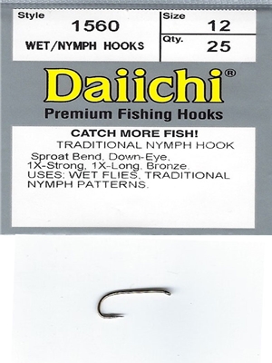  Daiichi 1550 Wet/Nymph Fly Tying Hooks (#02 (1550-02