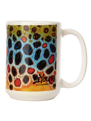 DeYoung Brown Trout Coffee Mug derek deyoung art studios