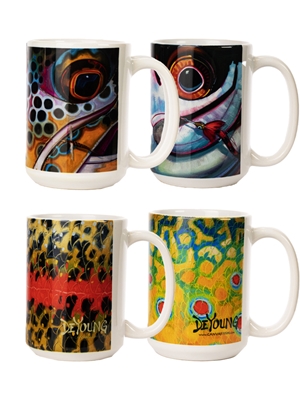 DeYoung Trout Coffee Mug set derek deyoung art studios