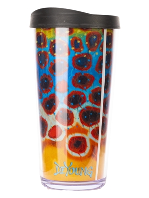 deyoung brown trout travel mug derek deyoung art studios