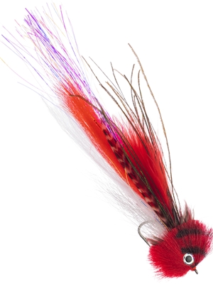 El Chupacabra Fly- red and white musky flies