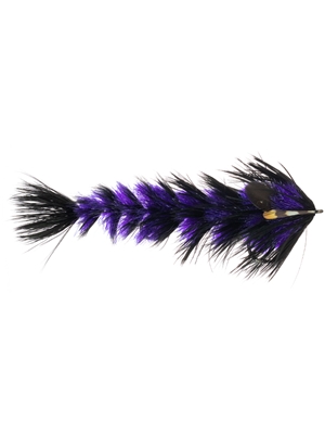 Blane Chocklett's Feather Game Changer- large black purple Largemouth Bass Flies - Subsurface