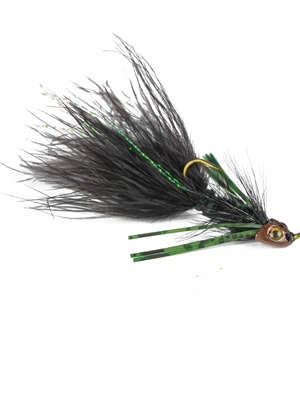 Fish Skull Sculpin Bugger- black Smallmouth Bass Flies- Subsurface