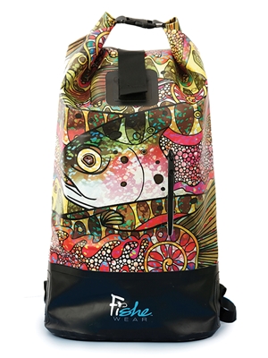 FisheWear Troutrageous Rainbow Dry Bag Backpack at Mad River Outfitters. mad river outfitters men's sale items