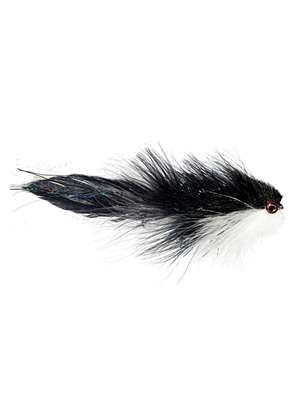 Galloup's Bangtail T & A Streamer - Black/White Smallmouth Bass Flies- Subsurface