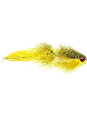 Galloup's Bangtail T & A Streamer - Olive / Yellow Smallmouth Bass Flies- Subsurface