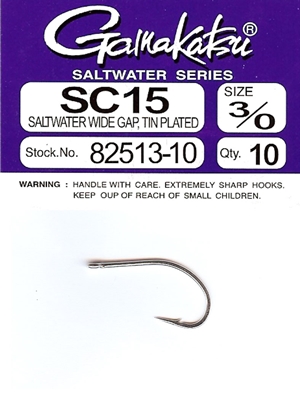 Flocaine 3 Flies Gamakatsu Saltwater Series Hooks Size 4 Saltwater