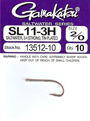 Gamakatsu SL11-3H Saltwater Hook Size 2 Fly Tying materials BWCflies 