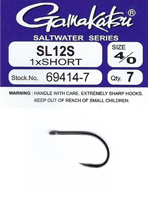 Gamakatsu SL12-S 1X Short Fly Hooks fly tying hooks for salmon and steelhead