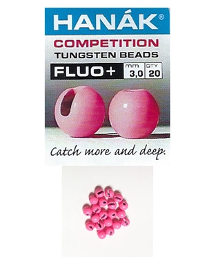 Hanak Competition Slotted Tungsten Beads fluorescent pink Beads, Cones  and  Eyes