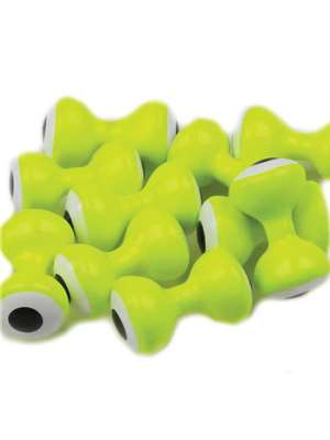 Chartreuse Double Pupil Lead Eyes Beads, Cones  and  Eyes