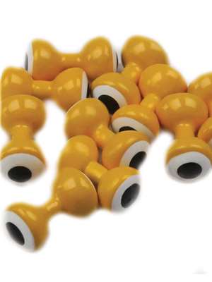 Yellow Double Pupil Lead Eyes Hareline Dubbin