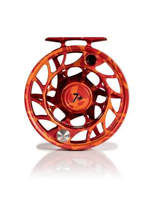 Hatch Iconic 7 Plus Fly Reel- custom red orange magma New Fly Reels at Mad River Outfitters