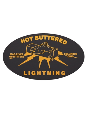 Limited Edition Hot Buttered Lightning Vinyl Stickers Fly Fishing Stocking Stuffers at Mad River Outfitters