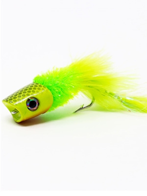 Howitzer Articulated Baitfish Popper- Yellow/Chartreuse Pike Flies