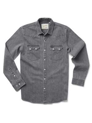 Howler Brothers Dust Up Denim Snapshirt in Jovi Grey Wash mad river outfitters men's shirts and tops