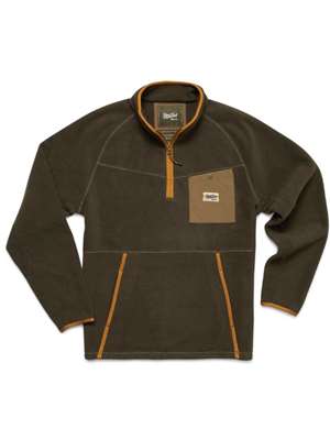 Howler Brothers Free Range Fleece Pullover in Army Fly Fishing Insulation