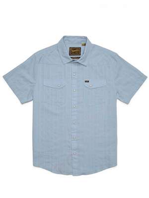 Howler Brothers H Bar B Snapshirt in Eyelet Stripe/Sky Blue mad river outfitters men's shirts and tops