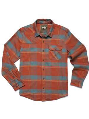 Howler Brothers Harker's Flannel at Mad River Outfitters in Backdrop Plaid: Terracotta Men's Fly Fishing Shirts at Mad River Outfitters