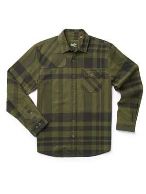 Howler Brothers Harker's Flannel at Mad River Outfitters in Dark Olive mad river outfitters men's shirts and tops