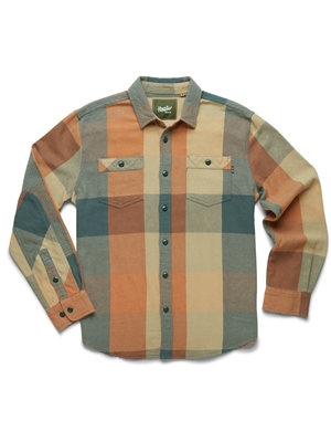 Howler Brothers Rodanthe Flannel at Mad River Outfitters in Rustic Red/Navy. mad river outfitters men's shirts and tops