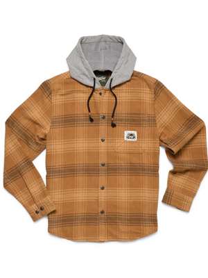 Howler Brothers Salvo Hooded Blanket Flannel in Mesa Plaid: Duck Brown Stay Warm This Winter